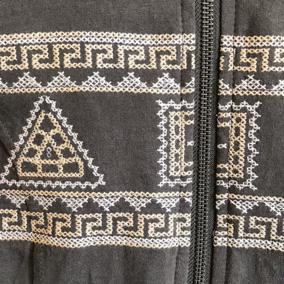 Monoreno Gray Patterned Embroidered Sweater Zipper - Picture 3 of 7